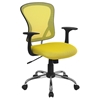 Swivel Task Chair - Mid Back, Yellow Mesh - FLSH-H-8369F-YEL-GG