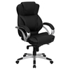 Executive Swivel Office Chair - Stitching, High Back, Black and Silver - FLSH-H-9626L-2-GG