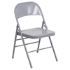 Hercules Series Metal Folding Chair - Triple Braced, Double Hinged, Gray - FLSH-HF3-MC-309AS-GY-GG