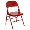 Hercules Series Metal Folding Chair - Triple Braced, Double Hinged, Red - FLSH-HF3-MC-309AS-RED-GG