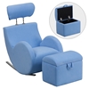 Hercules Series Fabric Rocking Chair - Storage Ottoman, Light Blue - FLSH-LD-2025-LTBL-GG