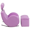 Hercules Series Fabric Rocking Chair - Storage Ottoman, Lavender - FLSH-LD-2025-LV-GG