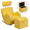 Hercules Series Fabric Rocking Chair - Storage Ottoman, Yellow - FLSH-LD-2025-YL-GG