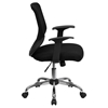 Mid Back Swivel Task Chair - Mesh Padded Seat, Black Mesh - FLSH-LF-W95-MESH-BK-GG