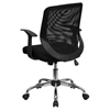 Mid Back Swivel Task Chair - Mesh Padded Seat, Black Mesh - FLSH-LF-W95-MESH-BK-GG