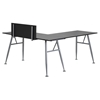L-Shape Computer Desk - Black Laminate Top, Silver Frame - FLSH-NAN-WK-110-BK-GG