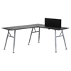 L-Shape Computer Desk - Black Laminate Top, Silver Frame - FLSH-NAN-WK-110-BK-GG