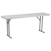 18" x 72" Granite Folding Table - Plastic, White - FLSH-RB-1872-GG