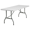 30" x 72" Granite Folding Table - Plastic, White - FLSH-RB-3072-GG