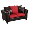 Riverstone Victory Lane Microfiber Sofa Set - Black and Cardinal - FLSH-RS-4170-04LS-SET-GG