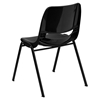 Hercules Series 12" Shell Stack Chair - Black - FLSH-RUT-12-PDR-BLACK-GG