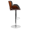 Bentwood Adjustable Height Barstool - Walnut, Curved Black Seat - FLSH-SD-2690-WAL-GG
