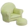 Kid Microfiber Rocker Chair - Footrest, Green - FLSH-SF-03-OTTO-MIC-GRN-GG