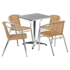 Stack Chair - Aluminum, Beige Rattan - FLSH-TLH-020-BGE-GG