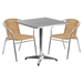 27.5" Square Bistro Table - Aluminum - FLSH-TLH-053-2-GG