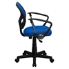 Swivel Task Chair - Low Back, Arms, Blue - FLSH-WA-3074-BL-A-GG