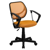 Swivel Task Chair - Low Back, Arms, Orange