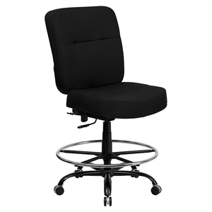Hercules Series Big and Tall Drafting Chair - Black, Extra Wide Seat 