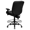 Hercules Series Big and Tall Drafting Chair - Extra Wide Seat, Black - FLSH-WL-735SYG-BK-LEA-AD-GG
