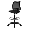 Mid Back Mesh Drafting Chair - Swivel, Black - FLSH-WL-A277-BK-D-GG