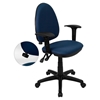 Mid Back Task Chair - Multi Functional, Height Adjustable Arms, Navy - FLSH-WL-A654MG-NVY-A-GG