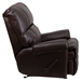 Ty Leather Recliner with Rolled Arms - Chocolate, Rocker - FLSH-WM-8700-620-GG