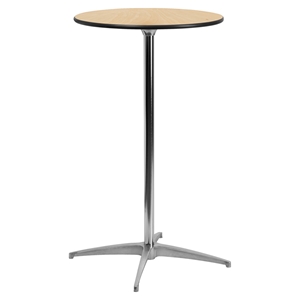 24" Round Wood Cocktail Table - Natural 