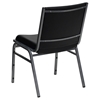 Hercules Series Leather Stack Chair - Black, Ganging Bracket - FLSH-XU-60153-BK-VYL-GG