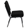 Hercules Series Stacking Church Chair - Black, Silver Vein - FLSH-XU-CH0221-BK-SV-GG