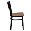 Hercules Series Metal Restaurant Chair - Black, Cherry Seat, Grid Back - FLSH-XU-DG-60115-GRD-CHYW-GG