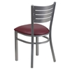 Hercules Series Metal Restaurant Chair - Silver, Burgundy, Slat Back - FLSH-XU-DG-60401-BURV-GG