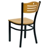 Hercules Series Side Chair - Natural, Black Frame, Slat Back - FLSH-XU-DG-6G7B-SLAT-NATW-GG