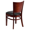 Lacey Series Wooden Side Chair - Black Seat, Mahogany, Solid Back - FLSH-XU-DG-W0094B-MAH-BLKV-GG