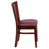 Lacey Series Wooden Side Chair - Burgundy Seat, Mahogany, Solid Back - FLSH-XU-DG-W0094B-MAH-BURV-GG