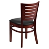 Darby Series Wooden Side Chair - Black Seat, Mahogany Frame, Slat Back - FLSH-XU-DG-W0108-MAH-BLKV-GG