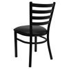 Hercules Series Metal Restaurant Chair - Black, Ladder Back - FLSH-XU-DG694BLAD-BLKV-GG
