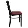 Hercules Series Metal Restaurant Chair - Black, Burgundy, Ladder Back - FLSH-XU-DG694BLAD-BURV-GG