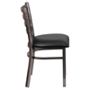 Hercules Series Metal Restaurant Chair - Clear, Black, Ladder Back - FLSH-XU-DG694BLAD-CLR-BLKV-GG
