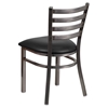 Hercules Series Metal Restaurant Chair - Clear, Black, Ladder Back - FLSH-XU-DG694BLAD-CLR-BLKV-GG