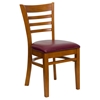 Hercules Series Wooden Restaurant Chair - Burgundy, Cherry, Ladder Back - FLSH-XU-DGW0005LAD-CHY-BURV-GG