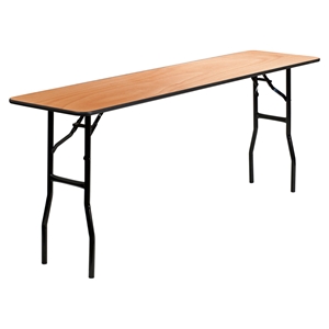 72" Wood Folding Table - Rectangular, Natural 