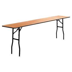 96" Wood Folding Table - Rectangular, Natural 
