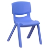 Stackable School Chair - 12" Seat Height, Blue - FLSH-YU-YCX-001-BLUE-GG