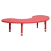 Half Moon Activity Table - Height Adjustable, Red - FLSH-YU-YCX-004-2-MOON-TBL-RED-GG