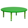 5 Pieces 45" Round Activity Table Set - Adjustable, Green - FLSH-YU-YCX-0053-2-ROUND-TBL-GREEN-E-GG