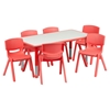 Rectangular Activity Table - Height Adjustable, Red, Gray - FLSH-YU-YCY-060-RECT-TBL-RED-GG