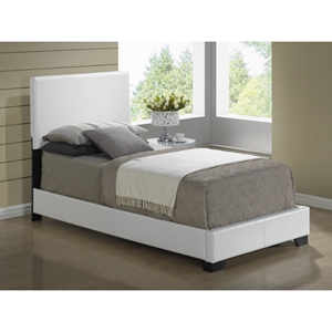 Cameron Twin Leatherette Bed, White 