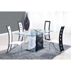 Dining Table - Clear and Black Glass, Black and White Legs - GLO-D1021DT