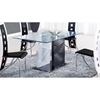 Dining Table - Clear and Black Glass, Black and White Legs - GLO-D1021DT