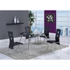 Edgar Dining Table - Glass Top with Black Trim, Chrome Legs - GLO-D1057DT-M